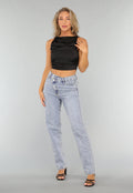 Zwarte Satin Top met Strikdetail