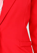 Rode Half Lange Blazer met Stretch