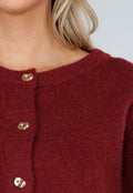 Rode Gebreide 2-Piece Set met Vest en Rok