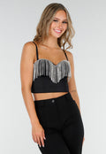 Zwarte Push Up Strass Bustier