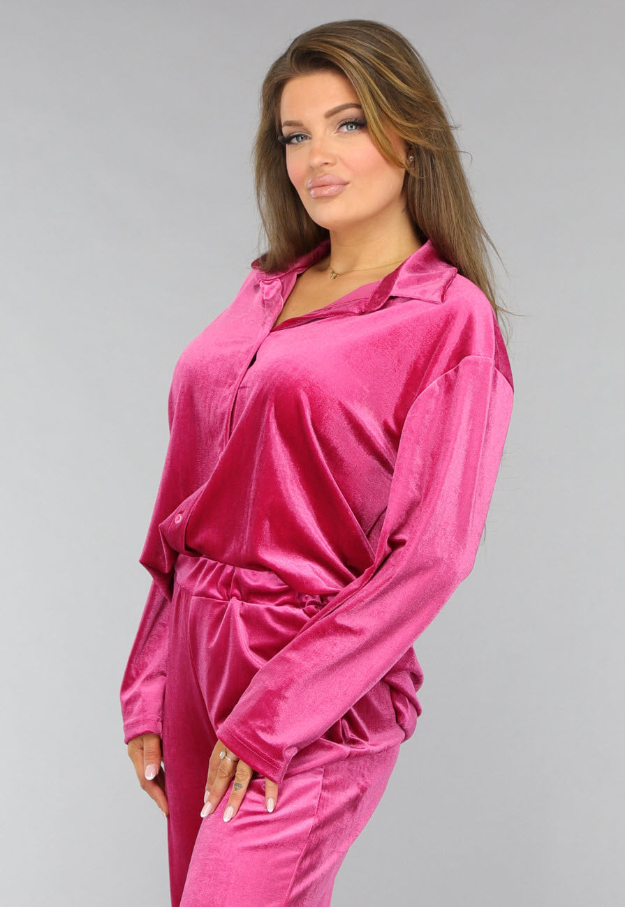 Roze Fluwelen Two Piece
