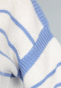 Witte Gebreide Trui met Blauwe Strepen