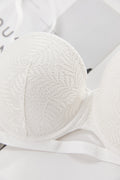 Witte Kanten Push-Up BH met Beugel en Afneembare Bandjes