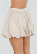 Beige Ballon Skort met Hoge Taille