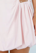 Roze Ballon Skort met Hoge Taille
