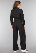 Zwarte Cargo Wide Leg Two Piece
