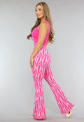 Stretch Top met Brede Schouderbanden in Fuchsia