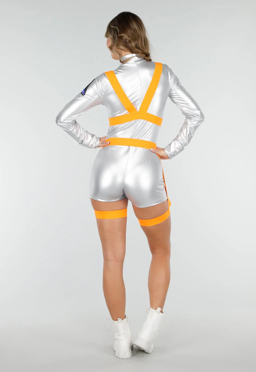 Zilverkleurig Astronaut Kostuum Playsuit