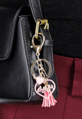 Sleutelhanger in Zwart en Roze met Franjedetails