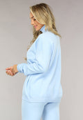 Babyblauwe Gebreide Co Ord Set met Col