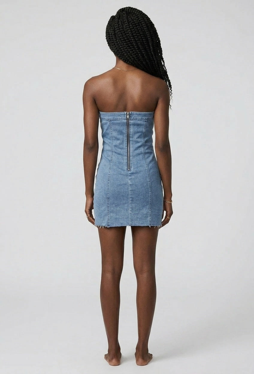 Strapless Denim Jurkje
