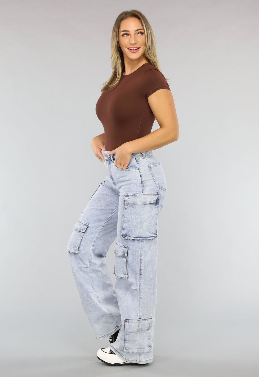Redial Jeans  Blauwe Wide Leg Carpenter Broek