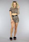 Rib Pyjama Set met Panterprint
