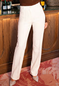 Rechte Aansluitende Offwhite Pantalon met Stretch