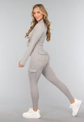 Grijze Longsleeve Fitness Set met Duimgaten