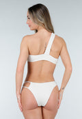 Crème Driedelige Bikini Set met Verstelbaar Rokje