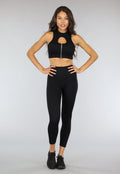 Zwarte Ribstof Sport Broek met Scrunch