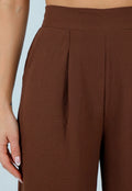 Tall Linnenlook Bruine Pantalon met Stretchband
