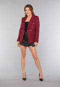 Wijnrode Button Blazer