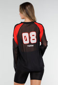 Zwarte Jersey Top met Lange Mouwen en Print
