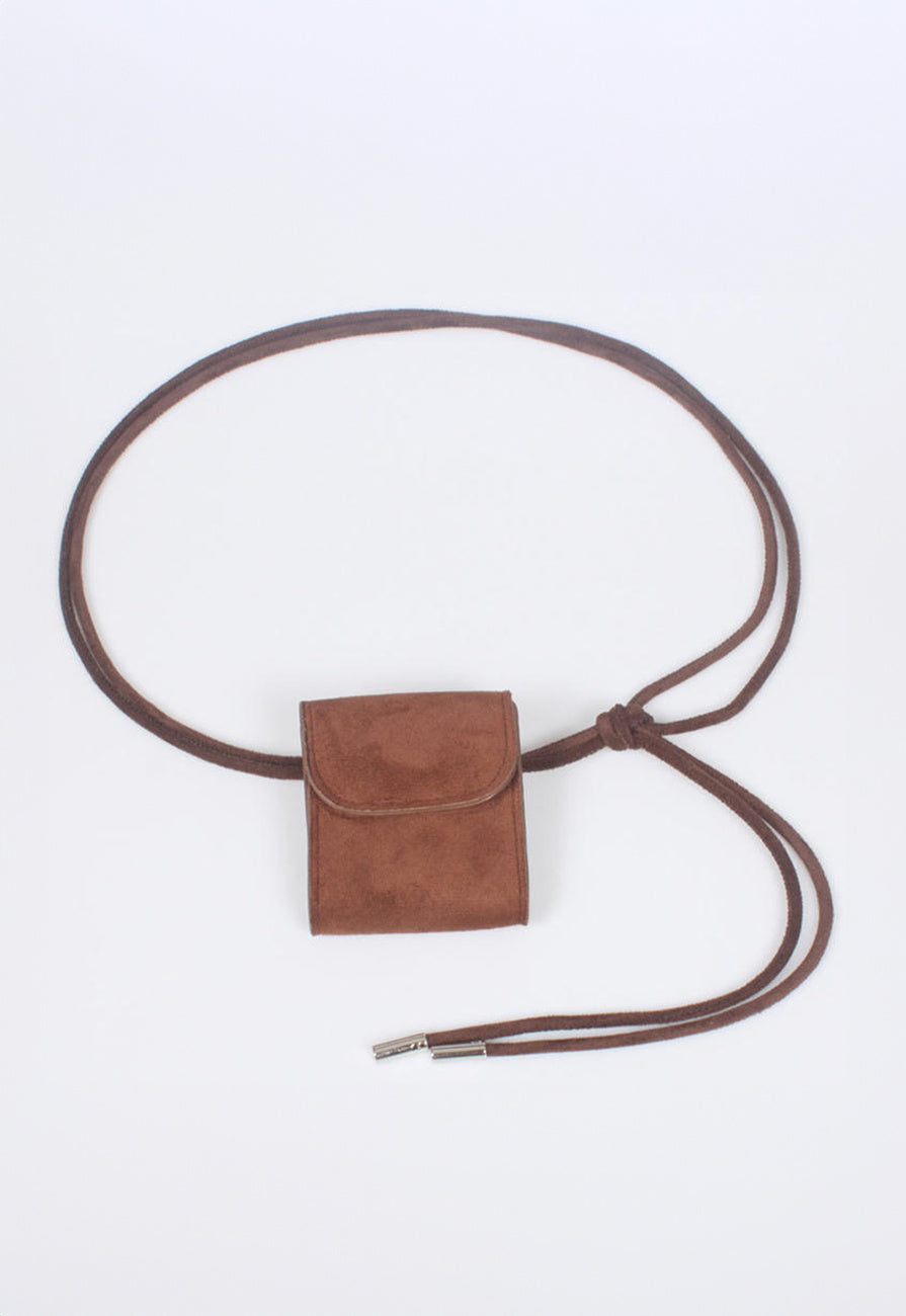 Suède Look Ceintuur met Mini Pouch