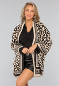 Panterprint Sjaal in Beige Kleur