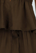 Bruine Halter Top en Wide Leg Broek Set