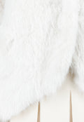 Witte Faux Fur Jas met Capuchon