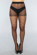 Zwarte 20 Denier Matte Panty met Strikjes