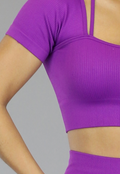 Paarse Sporttop met Vierkante Hals en Straps