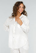 Wit Tweedelig Setje met Geborduurde Blouse en Broek