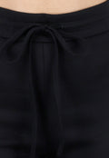 Zwarte Joggingbroek met Flared Pijpen en Elastische Taille
