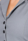 Getailleerd Grijs Gilet met Knopen en Strik Achterkant
