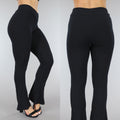 Zwarte Ribstof Flair Broek met Overslag Taille