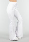 Witte Joggingbroek met Flared Pijpen en Elastische Taille