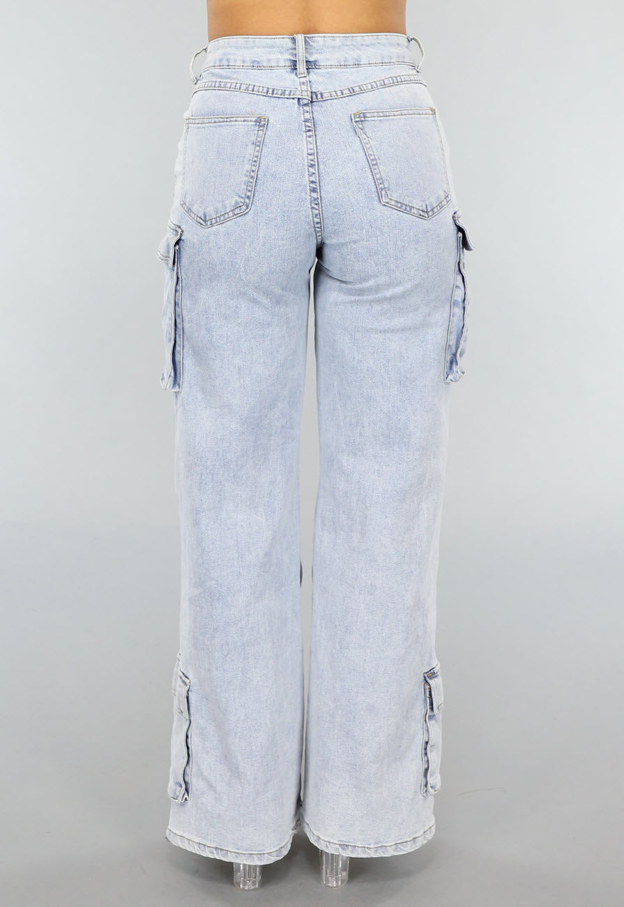 Redial Jeans  Blauwe Wide Leg Carpenter Broek