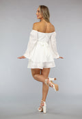 Witte Flowy Playsuit met Strikdetail