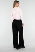 Roze Gebreid Vest met Strikdetails en Knopen