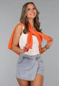 Oranje Koningsdag Sweater Dames met Queen Bae Print