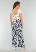Witte Top met Vierkante Hals, Stretch, Kant en Striksluiting