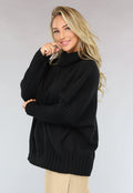 Grote Oversized Gebreide Trui Zwart