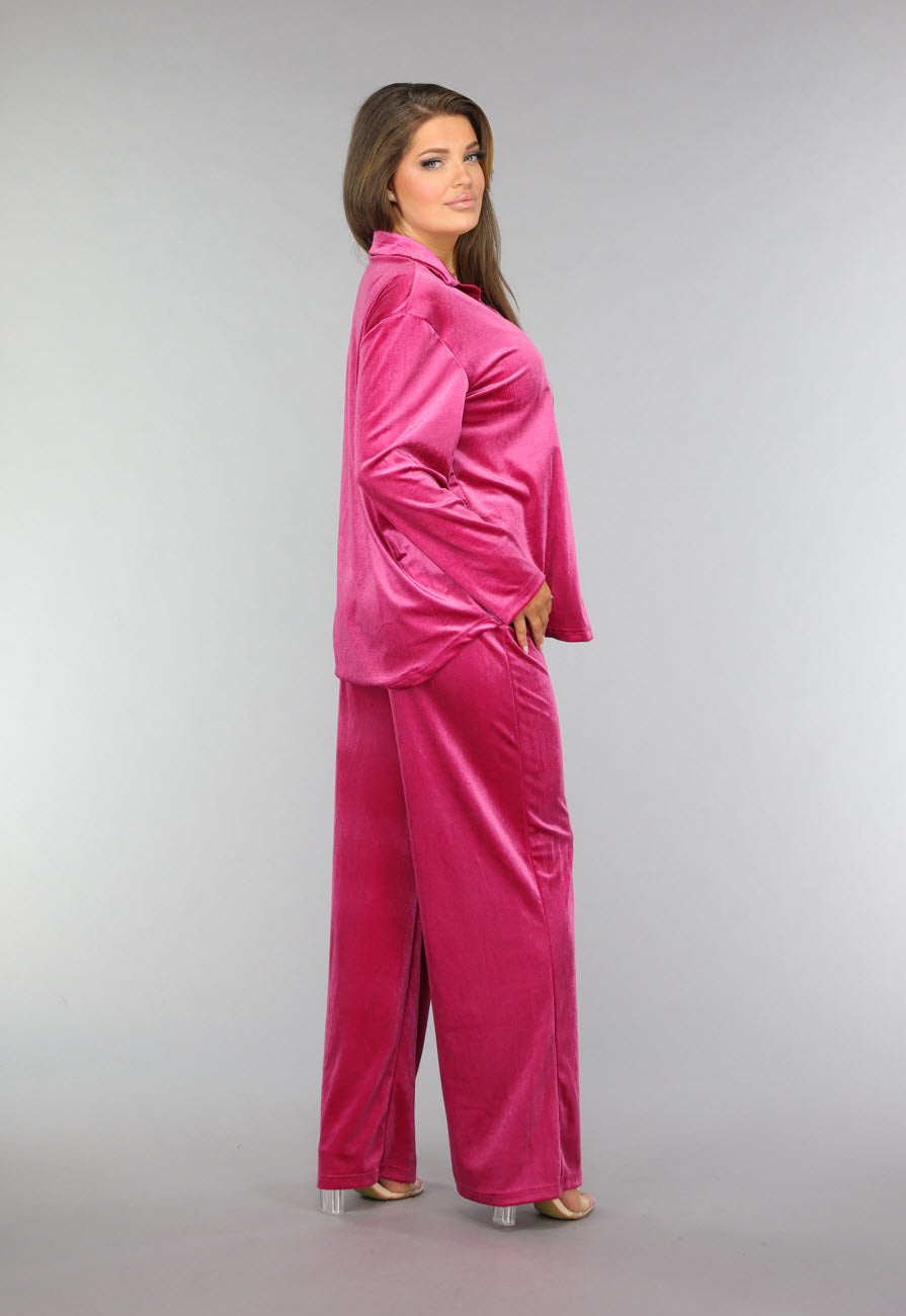Roze Fluwelen Two Piece