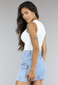 Witte Rib Stretch Tank Top