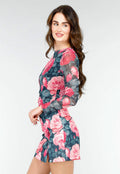 Bloemenprint Two-piece met Lange Mouwen en Skort