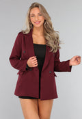 Burgundy Blazer met Zwarte Knopen