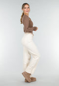 Bruine Asymmetrische Stretch Top met Lange Mouwen en Rimpeldetail