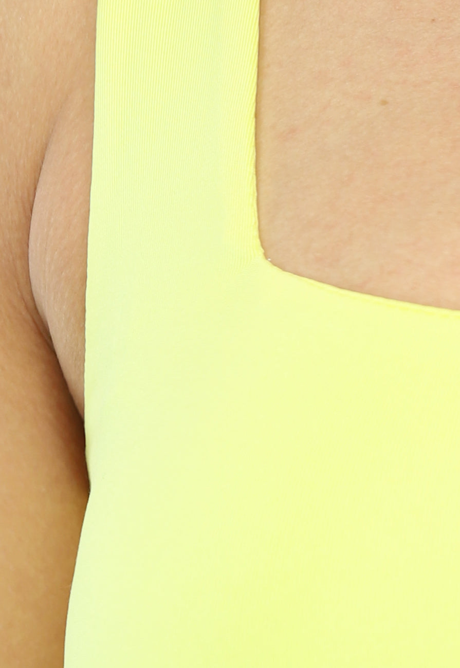 Gele Top van Stretch Stof