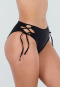 Zwart Bikini Broekje met Strikkoordjes aan de Zijkant