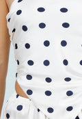 Witte Polkadot Set met Bandeau Top En Wijde Broek