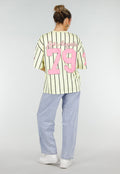Gele Gestreepte Oversized T-shirt met Los Angeles Print
